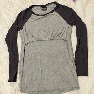 Majamas Maternity and Breastfeeding Baseball style Long Sleeve Top